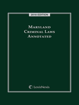 cover image of Maryland Criminal Laws Annotated